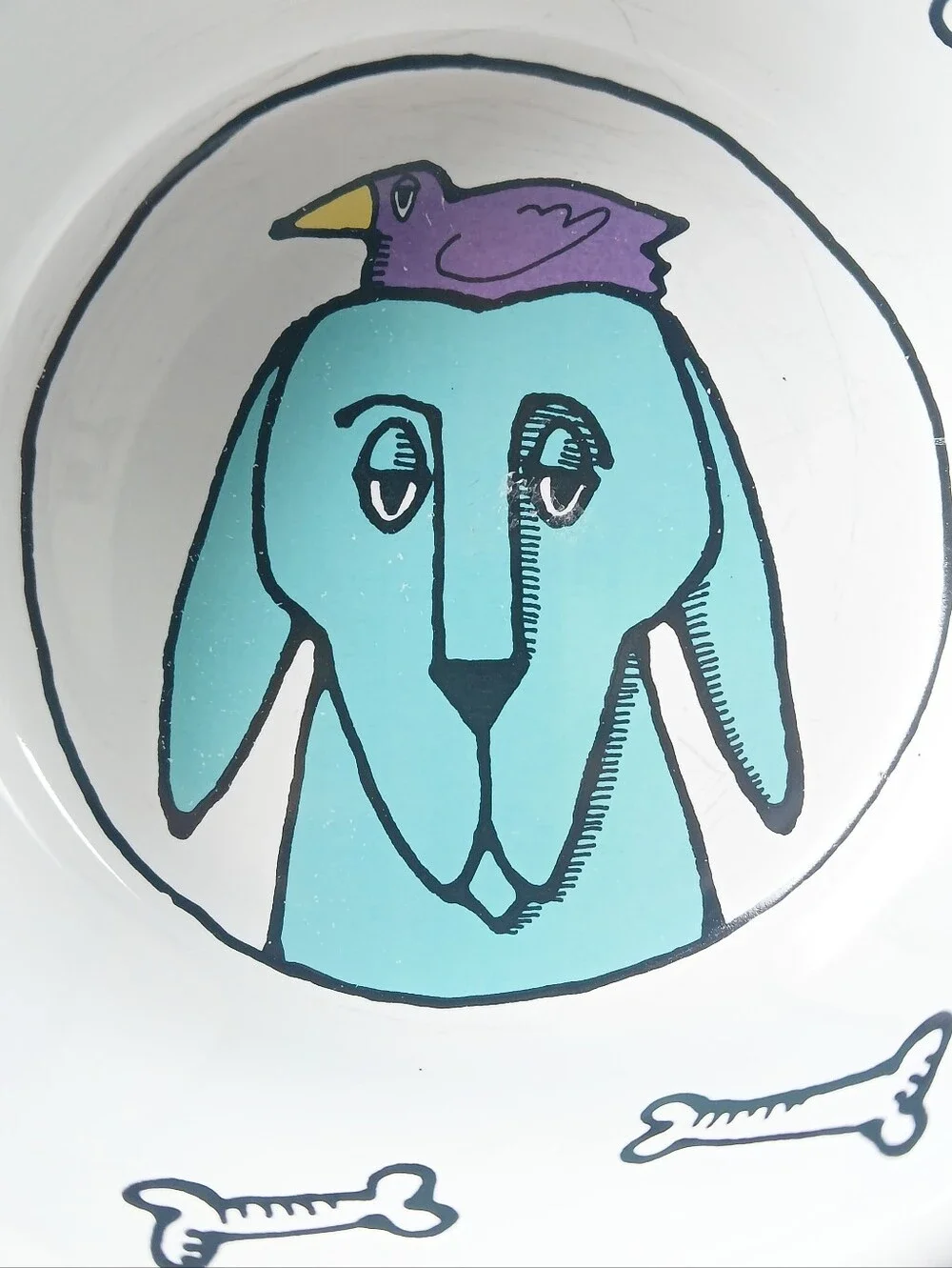 Jester Pup Red Design Ceramic Dog Puppy Food Water 6